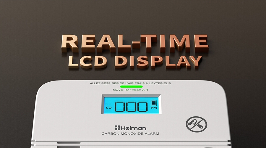 Carbon Monoxide Alarm HM-733ESY series,Real-Time LCD Display: Visible CO Levels, Proactive Safety