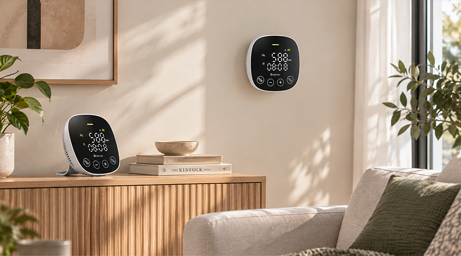 Smart Air Quality Monitor HEIMAN HS3AQ series,Effortless Setup & Flexible Installation