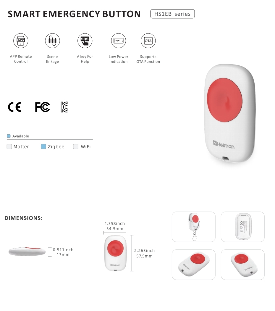 Smart Emergency Button Heiman HS1EB series