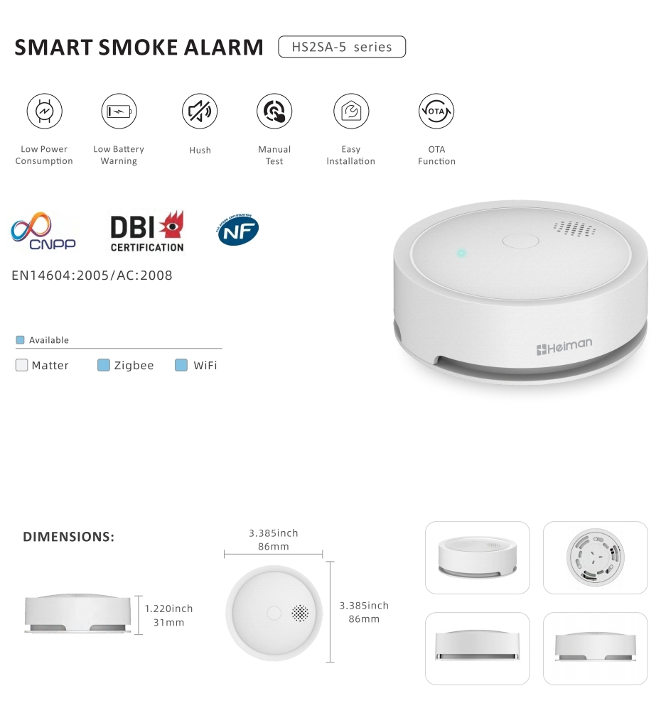 Smoke Fire Alarm HS2SA-5 series