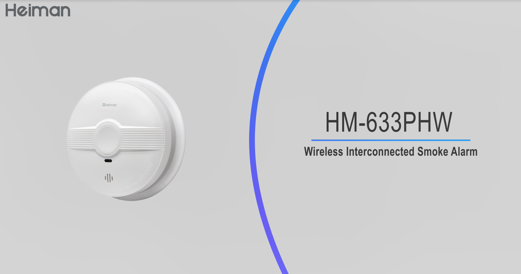 Wireless Interconnected Smoke Alarm with 10-year battery Heiman HM-633PHW