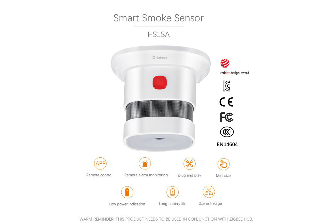 TESLA Smart - Détecteur de fumée connecté 1xCR123A Zigbee