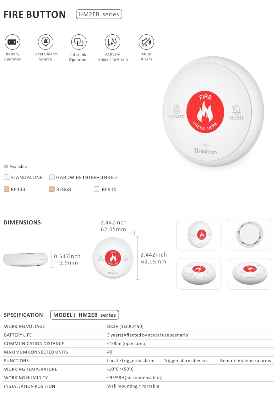 Fire Button HM2EB series