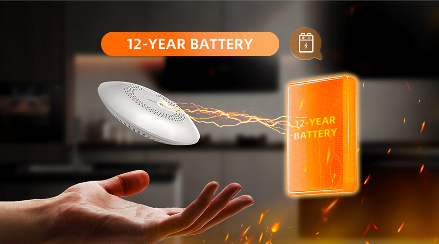 Ultra-Thin Smoke Alarm 12-Year Sealed Battery S2 Edge,Photoelectric sensing &12-Year Power
