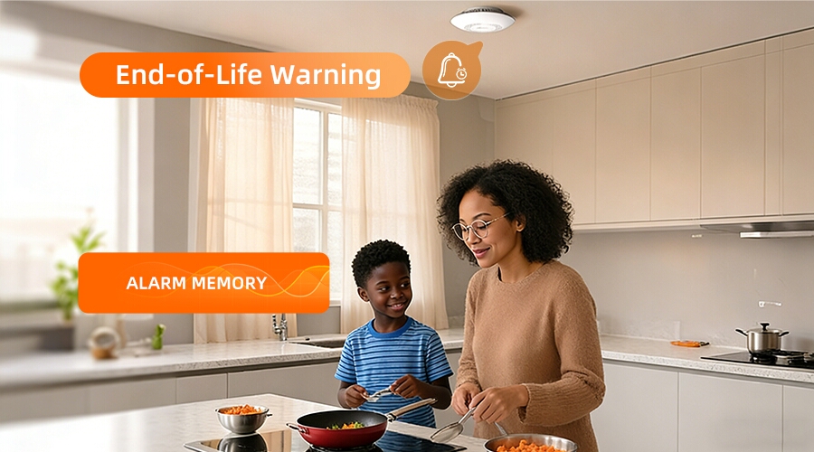Ultra-Thin Smoke Alarm 12-Year Sealed Battery S2 Edge,End-of-Life (EOL) Warning