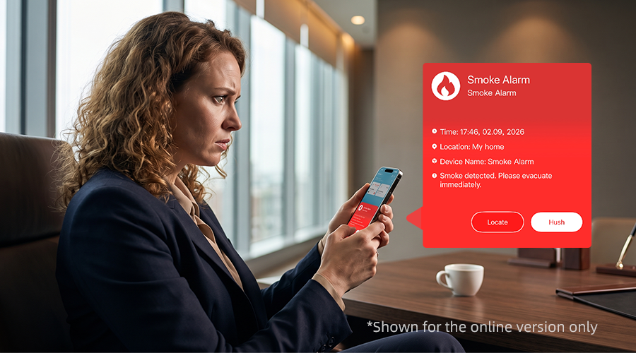 Smart smoke detector HS2SA-1 series,Remote Alerts Stay Informed Anywhere