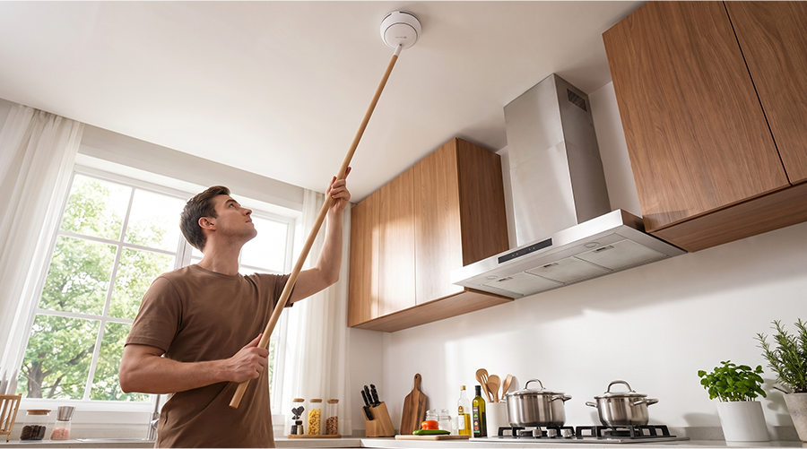 Smart smoke detector HS2SA-1 series,Oversized Button for Easy Self-Test
