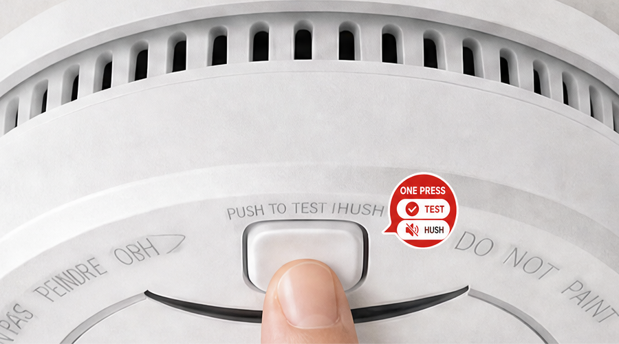 Smoke Alarm HM-626PHS,One-Touch Test & Hush