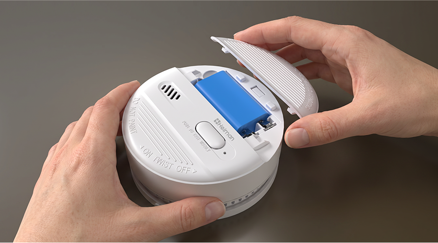 Smoke Alarm HM-628PH series,Top Battery Compartment Design