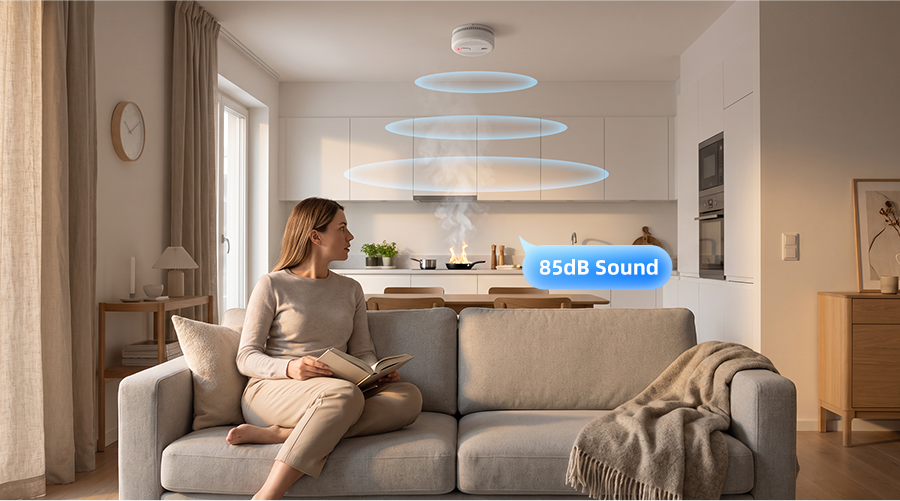Smoke Alarm HM-628PH series,85dB Sound & Flash Alarm
