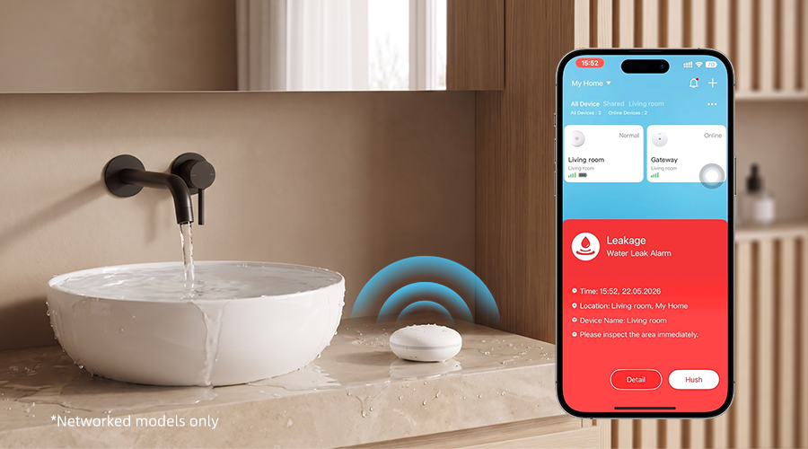 Smart Water Leakage Sensor Heiman HS2WL series,APP Remote Control