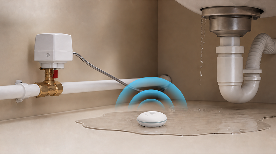 Smart Water Leakage Sensor Heiman HS2WL series,Whole-Home Scene Linkage