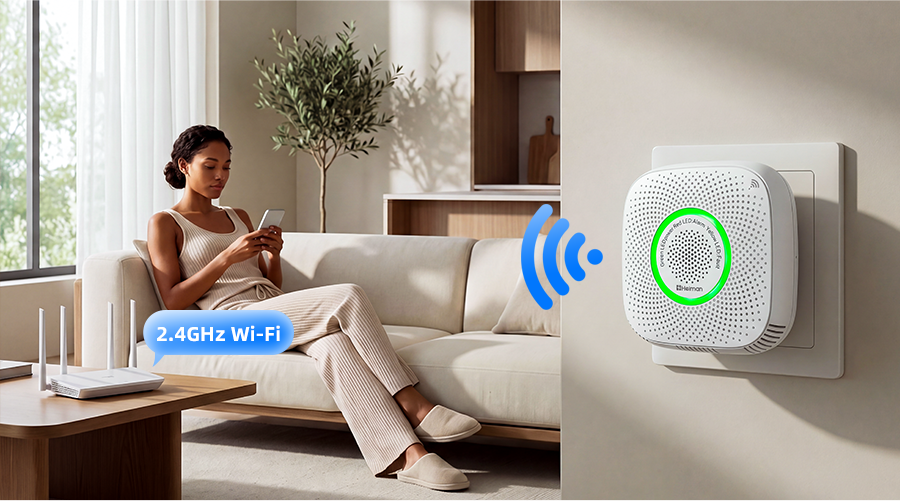 Combustible Gas Detector Heiman WS2CG series,Wi-Fi Smart Connection