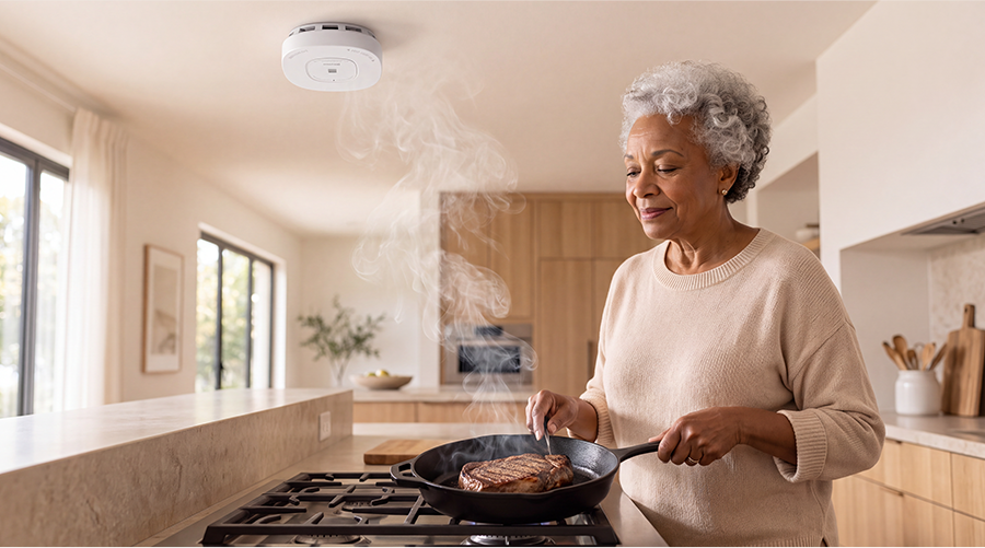 Smoke & CO Alarm HM-638THS,Dual-Wavelength Detection Kitchen Fume Resistance