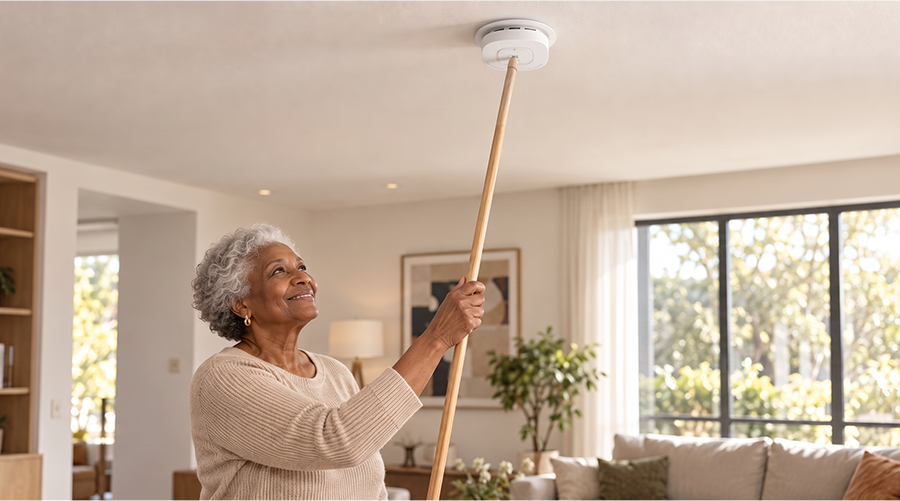 Smoke Alarm HM-638PHM-AC,Oversized Button for Easy Test & Hush