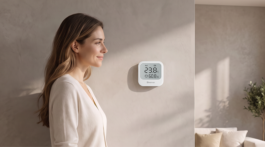 Smart Temperature and Humidity Sensor HEIMAN HS3HT series,Digital Display -See Your Climate at a Glance