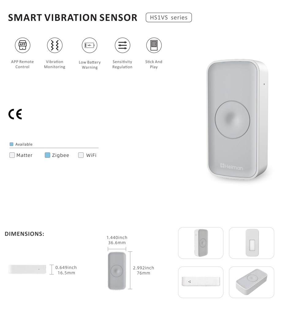 01 Smart Vibration Sensor Heiman HS1VS series
