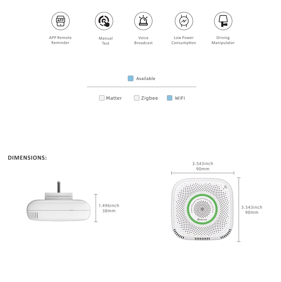 Combustible Gas Detector Heiman WS2CG  series